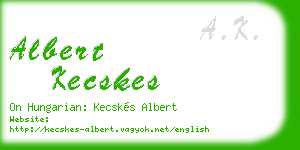 albert kecskes business card